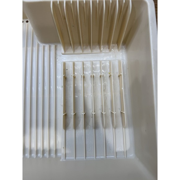 Vintage Rubbermaid 6054 Space Saver Drainer Dish Dry Rack Plastic Almond Beige - Picture 5 of 12
